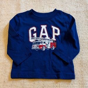 5/$10 GAP Dark Blue Fire Truck Graphic Shirt